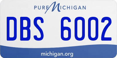 MI license plate DBS6002