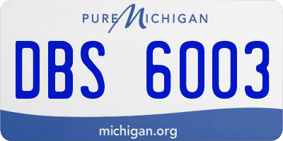 MI license plate DBS6003