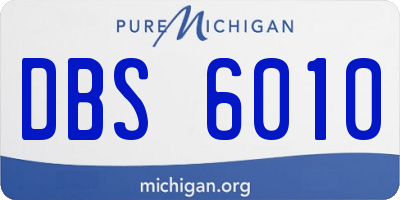 MI license plate DBS6010