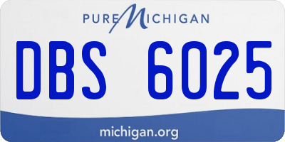 MI license plate DBS6025