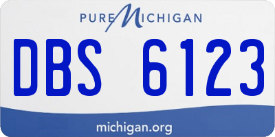 MI license plate DBS6123