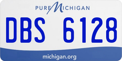 MI license plate DBS6128