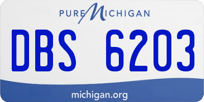 MI license plate DBS6203