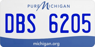 MI license plate DBS6205