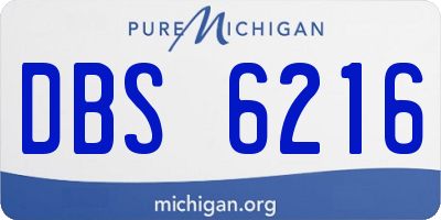 MI license plate DBS6216