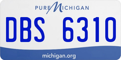 MI license plate DBS6310