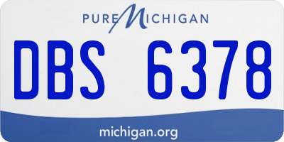 MI license plate DBS6378