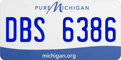 MI license plate DBS6386