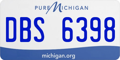 MI license plate DBS6398