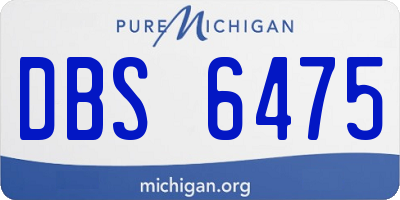 MI license plate DBS6475