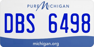 MI license plate DBS6498