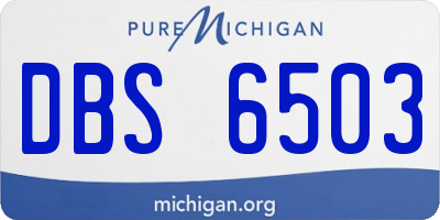 MI license plate DBS6503