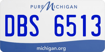MI license plate DBS6513