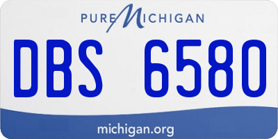 MI license plate DBS6580