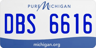 MI license plate DBS6616