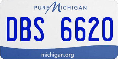 MI license plate DBS6620