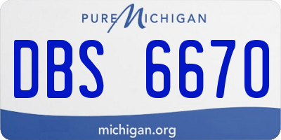 MI license plate DBS6670