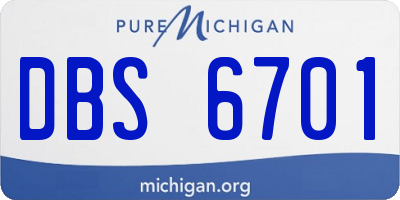 MI license plate DBS6701