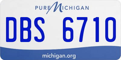 MI license plate DBS6710