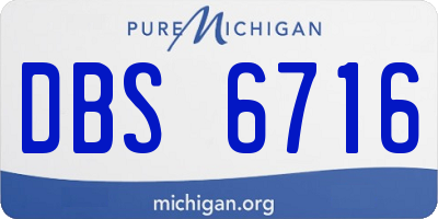 MI license plate DBS6716