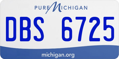 MI license plate DBS6725