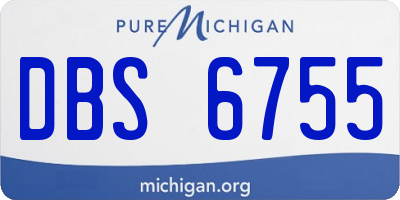 MI license plate DBS6755