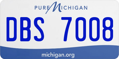 MI license plate DBS7008