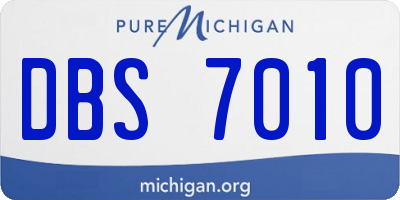MI license plate DBS7010