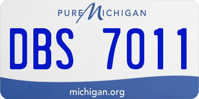 MI license plate DBS7011