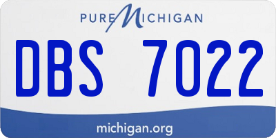 MI license plate DBS7022