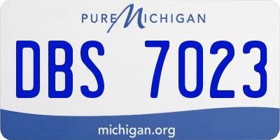 MI license plate DBS7023