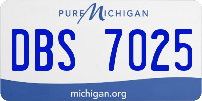 MI license plate DBS7025
