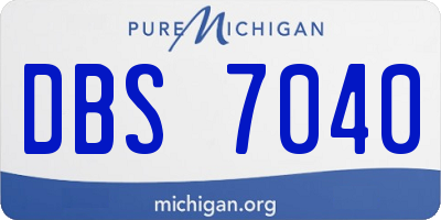 MI license plate DBS7040