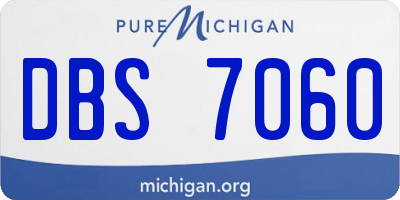 MI license plate DBS7060