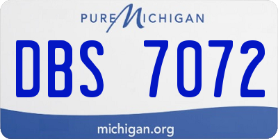 MI license plate DBS7072