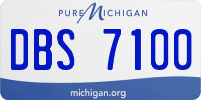 MI license plate DBS7100