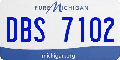 MI license plate DBS7102