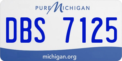 MI license plate DBS7125
