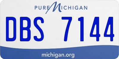 MI license plate DBS7144