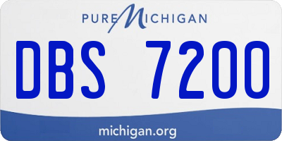 MI license plate DBS7200