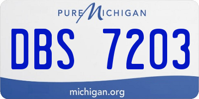 MI license plate DBS7203