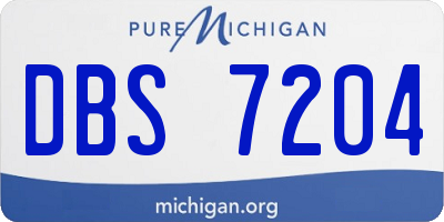 MI license plate DBS7204