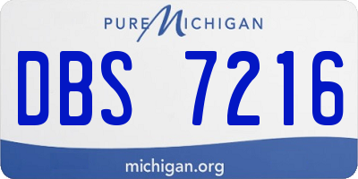 MI license plate DBS7216