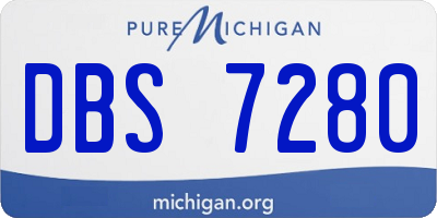 MI license plate DBS7280