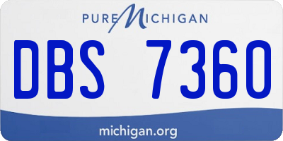 MI license plate DBS7360