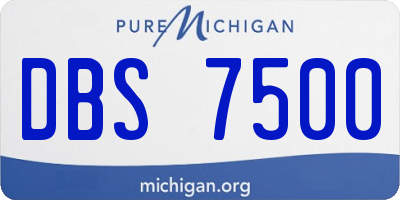 MI license plate DBS7500