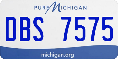 MI license plate DBS7575