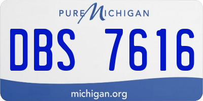 MI license plate DBS7616