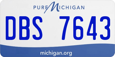 MI license plate DBS7643