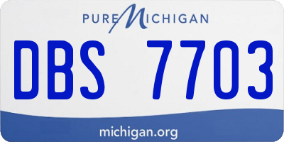 MI license plate DBS7703